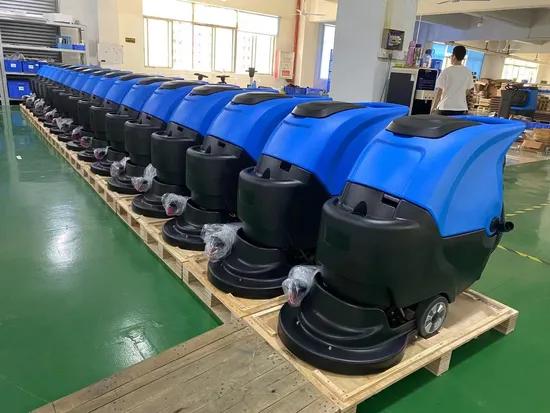 Industrial 55liter Eco Mode Walk Behind Floor Scrubber Dryer for Hotel Supermarket